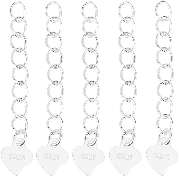 Beebeecraft 1 Box 10Pcs Twisted Extender Chains 925 Sterling Silver