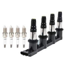 Autodevil UF620 Ignition Coil Pack & 4504 Iridium Spark Plugs Set of 4 Fits For 2013-2015 Chevy Cruze 2013-2017 Chevy Sonic 2010 Pontiac G3 1.6L 1.8L L4 Replacement for 9091902247 C1646 5C1703 D517C