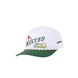 Wasted Funny Golf Hat – Adjustable Rope Hat for Men & Women, One Size Fits All, White & Green, Unique Golf Cap, Stylish Golf Accessories, Gifts for Golfers