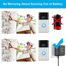 18V Doorbell Transformer Compatible with R ing Video Doorbell, Power Supply Fit for Nest Hello Video Doorbell R ing Video Doorbell 2/Doorbell Pro Arlo Eufy Video Doorbell, 26FT Wired