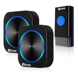 Wireless Doorbell, EECOO Wireless Bell Waterproof Set, Wireless Doorbell, 58 ringtones, 4 volum