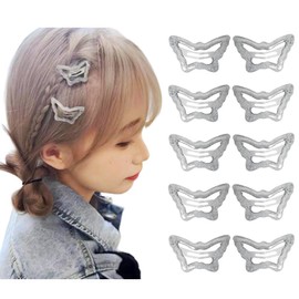 Y2K Butterfly Hair Clips Silver for Women Girls Glitter Metal Snap Clips for Hair Barrette Hairpin 8 PC Mini Trendy Aesthetic Egirls Butterfly Shaped Hair Decorations Accessories