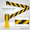 PYLE Black Retractable Traffic Cone Hazardous Caution Tape Style, Warning/Emergency