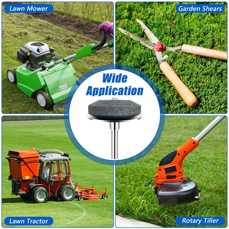 Anglekai 2+1PCS Metal Lawn Mower Blade Sharpener, Universal Metal Lawnmower