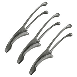 M METERXITY 3 Pcs Korean and Japanese BBQ Tongs 10 Inch Barbecue Tongs 430 Stainless Steel Kitchen Self-Standing Grill Non-Slip for Grill/Salad/Camping/Cooking [Black]