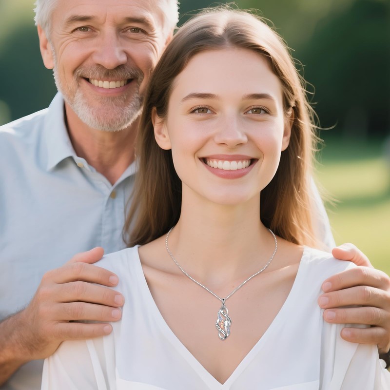 AOBOCO Daughter Necklace Gift from Dad Sterling Silver To My