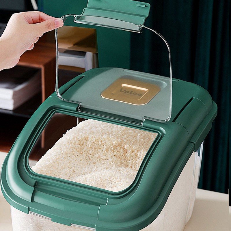 Rice Storage Box with Clear Cover Insect Proof Large Capacity