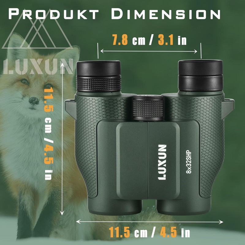 LUXUN 8 x 32 Small Binoculars Adult Compact Binoculars for