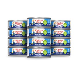 Chicken of the Sea Solid White Premium Albacore Tuna in Water, Low Sodium, Wild Caught Tuna, 5 oz. Can (Pack of 12)