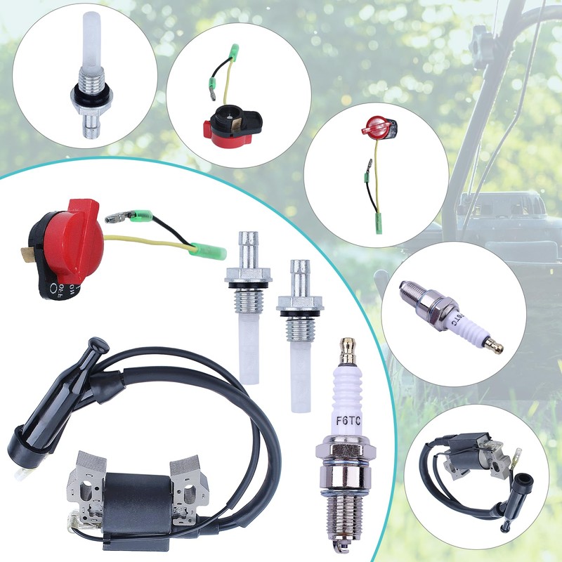 Atunee Ignition Coil Spark Plug with Starter Switch Kit for