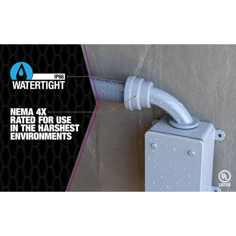 Southwire LTNM-BC-100 1" Liquid Tight Non-Metallic Push Install LT Box