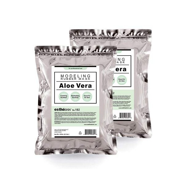 (2 pack) estheSKIN No.102 Aloe Vera Peel Off Type Modeling Rubber Mask Powder for Facial Skin Care Treatment, 35oz