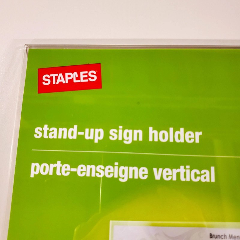 Staples Clear Acrylic 11"W x 8.5"H Horizontal Document Display Holder