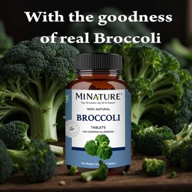 mi Nature Broccoli Tablet | Pure & Natural | Free from Chemical & Preservative| Plant Based Gluten Free |90 Tablet, 45 Days Supply 1000mg