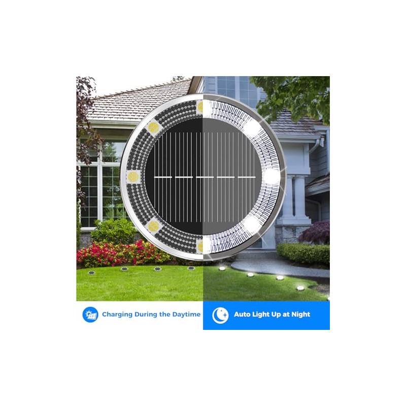 4 Packs Cool White Solar Ground Lights