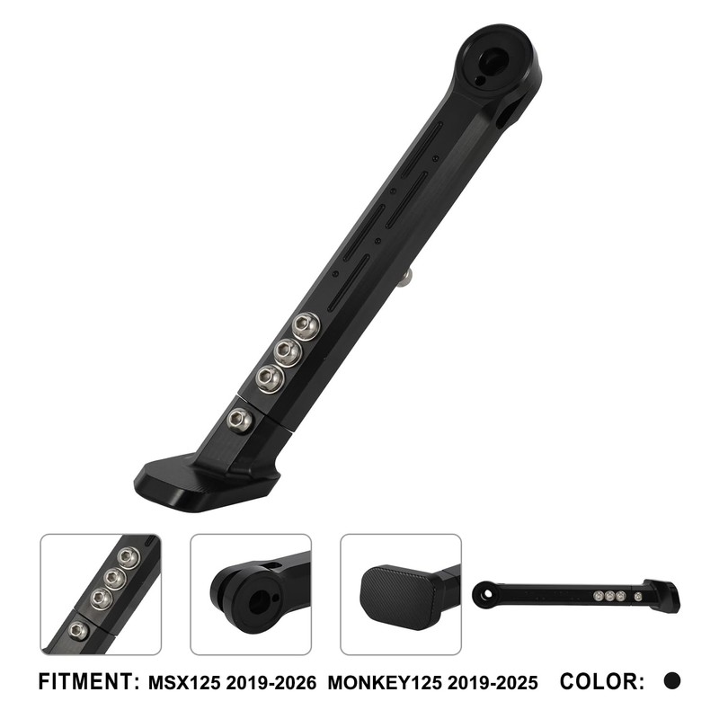 IUVWISN Motorcycle Kickstand Adjustable Kick Side Stand CNC for Grom