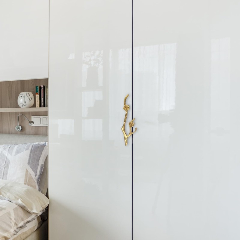 Uonlytech Gold Twig Pulls Brass Cabinet Pull Handle Flower Branch