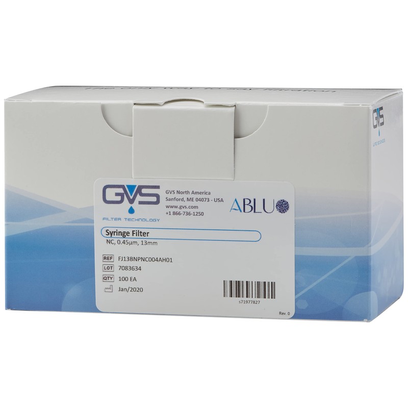 GVS Filter Technology, Syringe Filter, ABLUO, 13 mm, NC Membrane,