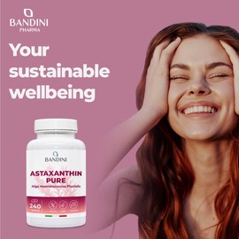 BANDINI Bandini? Pure Astaxanthin 240 High Strength Tablets (8 Months Supply) | Powerful Antioxidant from Haematococcus Pluvialis Algae | Astaxanthin Supplement 8mg, Magnesium Stearate & GMO-Free | Vegan