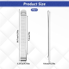 20 PCS Sewing Clips Stainless Steel Hemming Clips, Sewing Clips for Fabric and Quilting, Metal Fabric Clips with Measurements for Pinning and Marking Accessories