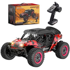 Contixo HC4A Kids Remote Control Car - 1:16 25 MPH 4WD All Terrain Off Road RC Truck with LED Lights, 2.4GHz Remote, Shock Absorption & Waterproof, High-Speed Electric Vehicle Gift for Boys 4-7, Red
