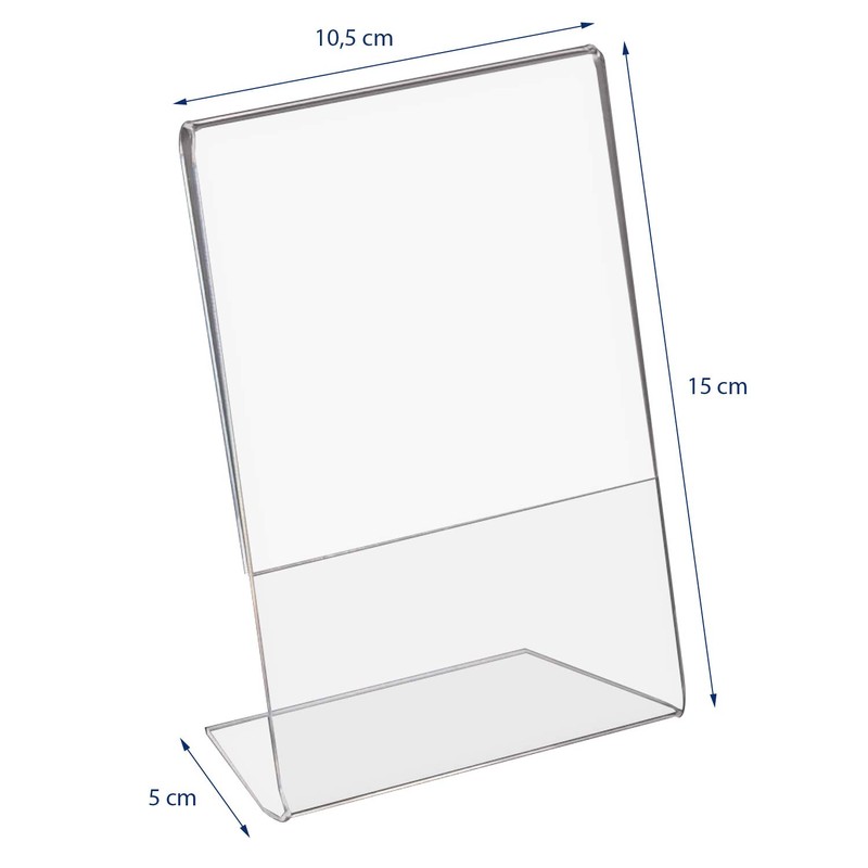 HMF 46952 Acrylic Table Stand Oblique DIN A6 Portrait and
