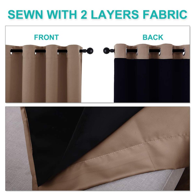 NICETOWN Thermal Insulated 100% Blackout Curtain, Noise Reducing Performance Grommet