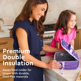 Bentgo Kids Lunch Bag - Double-Insulated, Reusable Lunch Bag for Kids 3+ with Adjustable Strap; Holds Lunch Box/Water Bottle/Snacks; Easy-Clean, Water-Resistant & Pockets (Unicorn)