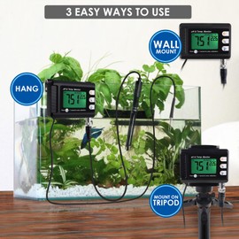 Gain Express 2 in 1 Digital PH and Temperature Monitor, PH Meter, Thermometer, Water Quality Inspection, Automatic Temperature Compensation (ATC), Aquariums, Hydroponics, Laboratory Aquariums, Hot Springs, Pools (BNC Electrode), High Precision, Japanese Instruction Manual (English Language Not Guaranteed)