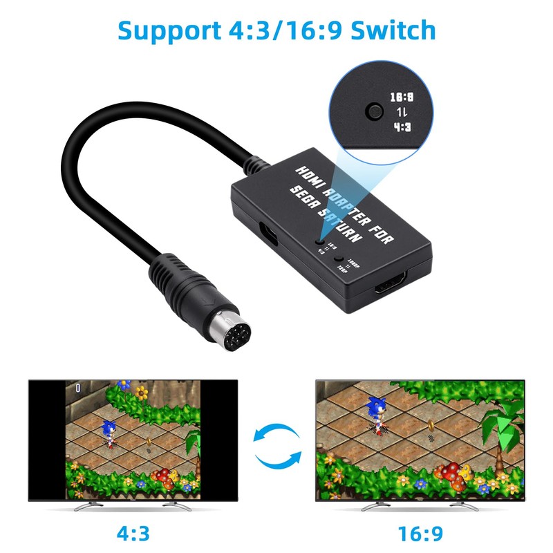 Mcbazel Sega Saturn Dedicated HDTV to HDMI Conversion Adapter with
