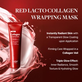 MDP+ RED LACTO COLLAGEN WRAPPING MASK, Glowy, Skin Elasticity, Hydrating, 2.36oz/70ml,Peel-off Mask, Pore Lifting and Minimizing, Korean Glass Skin