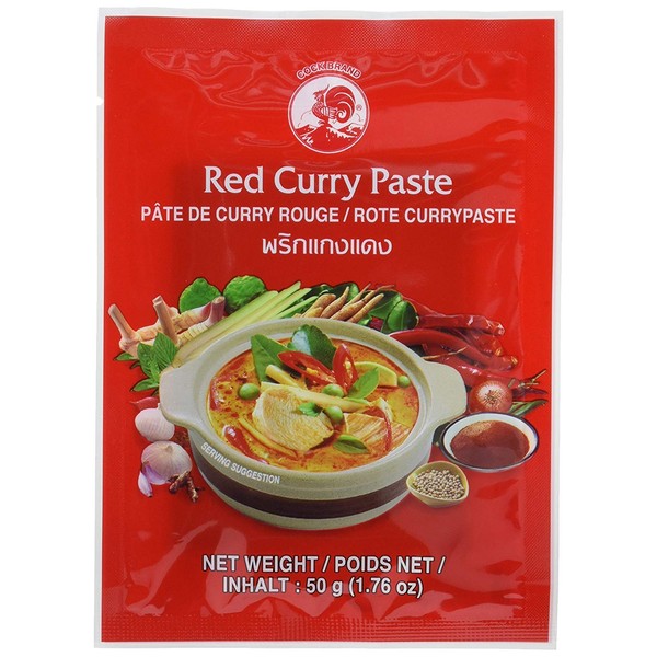 Paquet de 12 pâte de curry rouge de marque COCK [12x 50g] pâte de curry rouge