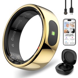 Smart Ring with Instant Notification Alerts & Gesture Control - Sleep Tracker Ring, Fitness Ring for Steps & Heart Rate, IP68 Waterproof Gold #11