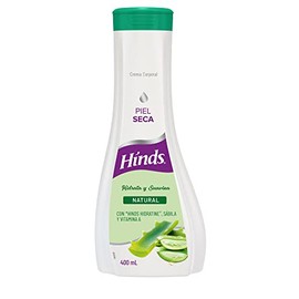 HINDS | Crema Corporal Natura | Hidrata y Suaviza la piel dejandola tersa | Enriquecida con Hinds Hidratine, sábila y Vitamina A | Ideal para piel sec