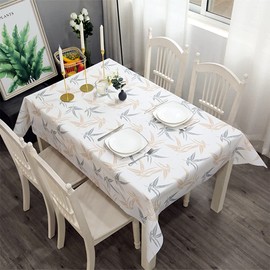YAAVAAW 137*180cm PVC Table Cloth Party Wipeable Tablecloths Rectangular,Maple Leaf Tablecloths Wipe Clean Tablecloth,Stain Resistant,Waterproof,Oil-proof,Square Table Cover for Outdoor Picnic,Dinner,Kitchen