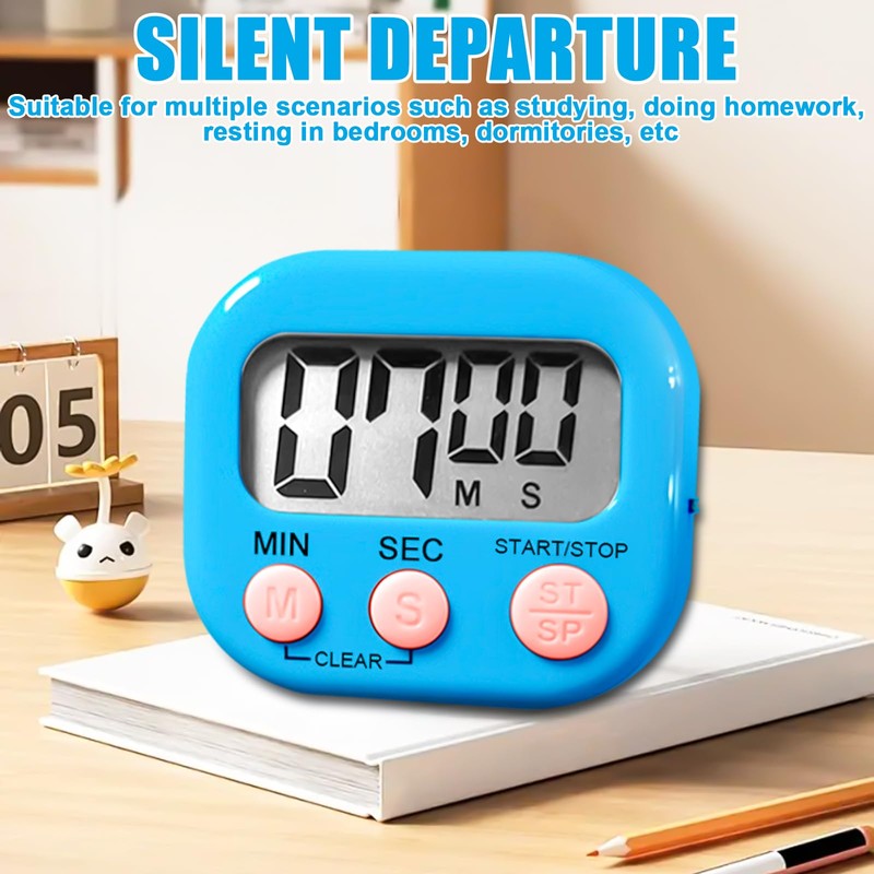 Pack of 6 Digital Kitchen Timer Egg Timer, Digital Magnetic
