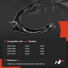 A-Premium Front Upper Control Arm, with Ball Joint & Bushing, Compatible with Lexus IS250 2007 2008 2009 2010, AWD