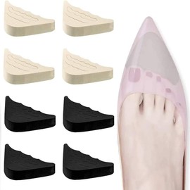 4 pares Almohadillas para el relleno de los para zapatos tacones grandes Relleno de zapatos ajustable para zapatos Hombres y Mujeres Se adapta a botas zapatillas de deporte unisex (Negro)
