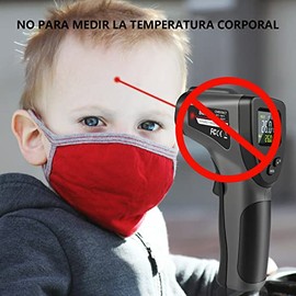 Termometro Infrarojo, Pistola de Temperatura Láser Digital Sin Contacto, -58 ℉ ~ 1022 ℉ (-50 ℃ ～ 550 ℃), Emisividad Ajustable, con Pantalla LCD para Cocina, BBQ, Congelador, etc.