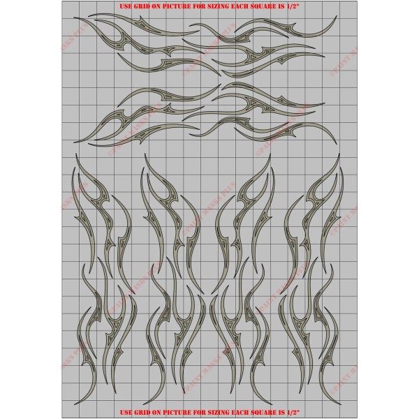 Paint Masks Plus TRB6009S Tribal Wave Solvent Based Vinyl Masking/