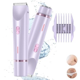 2 in 1 Electric Bikini Shaver Trimmer for Women, Rechargeable Shaver Machine with LED Display, Detachable Head Shaver Razor, Cordless Wet and Dry Dual Use Hair Removal Tool Summer Gift:_Pink