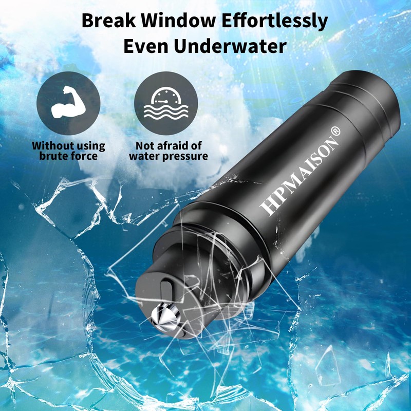 HPMAISON 2Pcs Car Safety Hammer, Car Escape Tool with Window