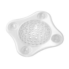 iDesign Bathroom Shower Drain Cover, Hair Catcher - Clear