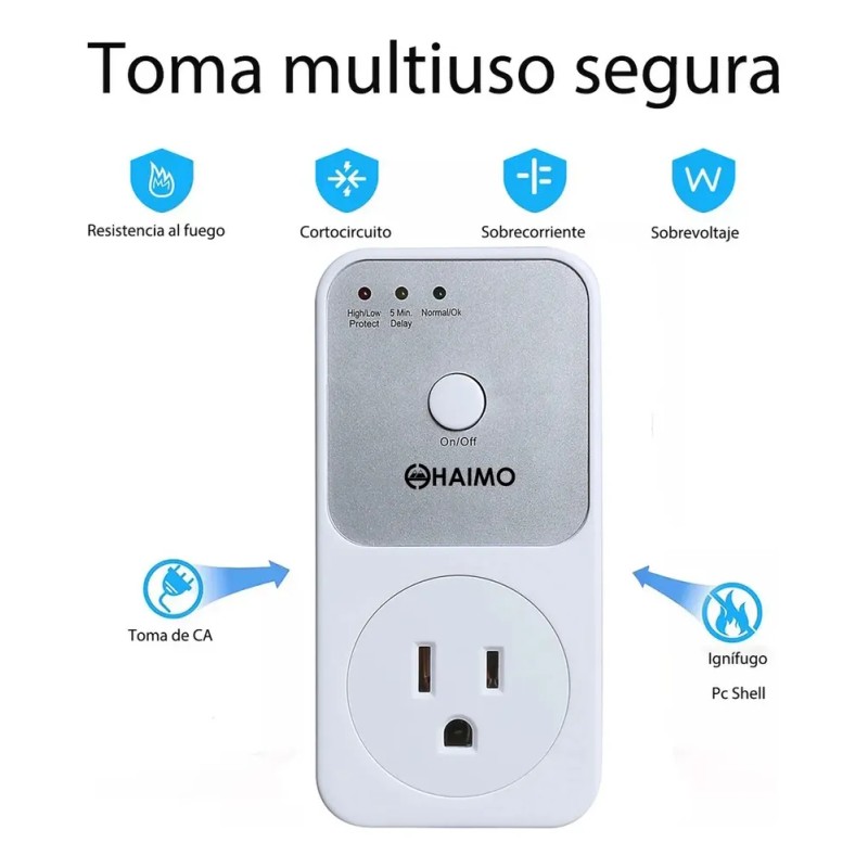 Protector de Voltaje Haimo 120V Para Refrigeradores, Lavadoras y Más