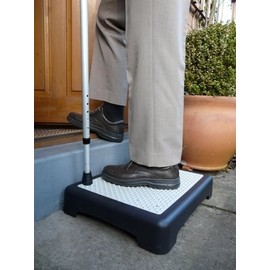 LA STURDY Non Slip Outdoor/Indoor Half Door Step, 19.25x15.5x4in, 440lbs Capacity, Modern Style, Rubber Material, Slip Resistant