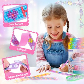 HGRGHH 9 Pieces Diamond Painting Children's Bracelets, Gift Girls 6 7 8 9 10 Years, Diamond Art Bracelet Set, Bracelets Make Yourself Unicorn, DIY Diamond Painting Craft Set Children from 6 Years (B)