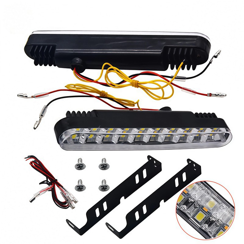 White LED DRL Fog Light+Amber Turn Signal Compatible with Polaris