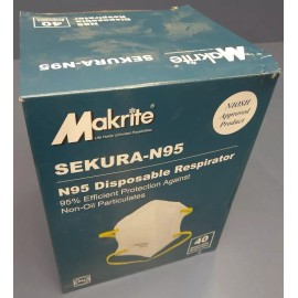 Makrite (40 Masks) Makrite Sekura NIOSH CDC Surgical Medical N95 Face Mask Respirator