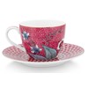 Pip Studio 51004144 Flower Festival Espresso with Bottom Dark Pink