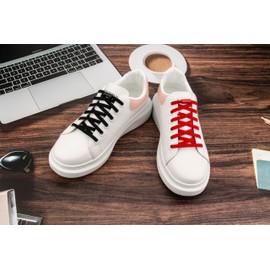 SZWLJ Elastic Shoelaces with Metal Capsules, No Tie Rubber Laces, Adjustable Rubber Shoe Laces, No Tie Shoelaces, 2 red